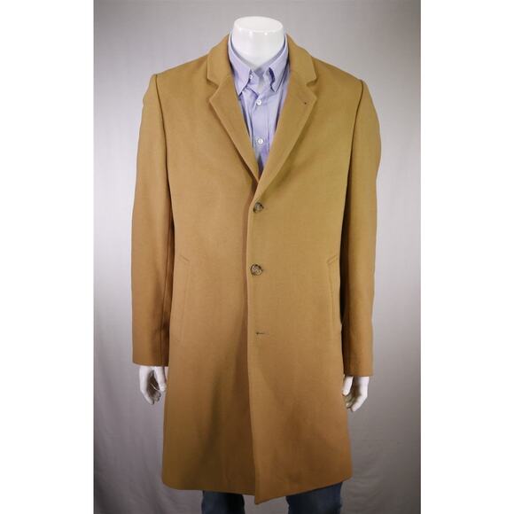 Michael Kors Camel Brown Wool Cashmere 3/4 Length Overcoat Coat 42L - Picture 1 of 9